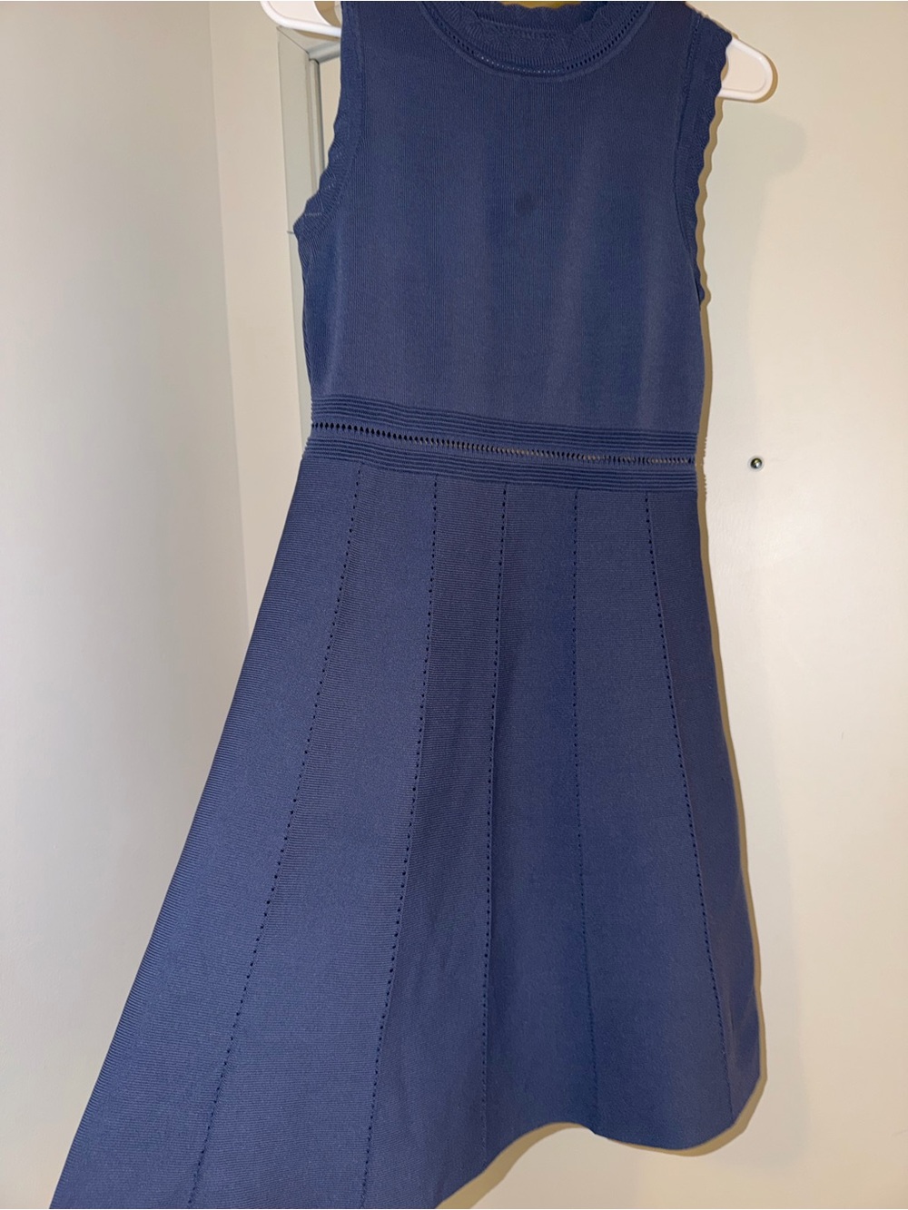 Zara Dusty Blue Sleeveless Knit Dress
